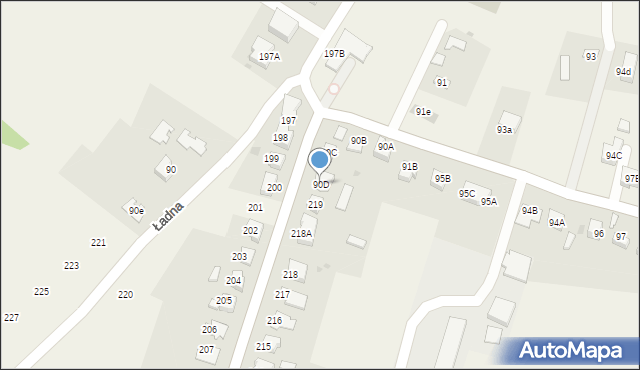Ładna, Ładna, 90D, mapa Ładna