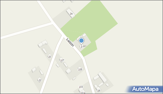 Ładzin, Ładzin, 1, mapa Ładzin