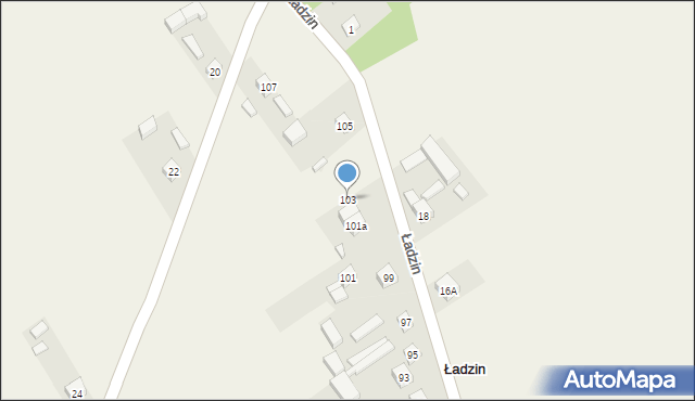 Ładzin, Ładzin, 103, mapa Ładzin