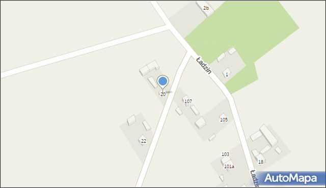 Ładzin, Ładzin, 20, mapa Ładzin