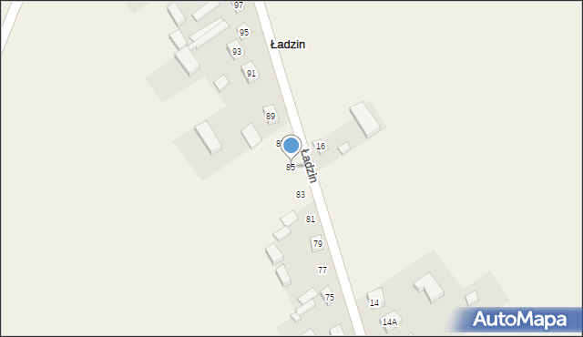Ładzin, Ładzin, 85, mapa Ładzin