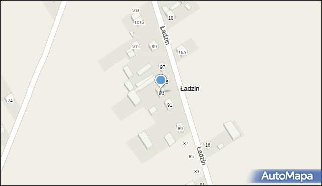 Ładzin, Ładzin, 93, mapa Ładzin