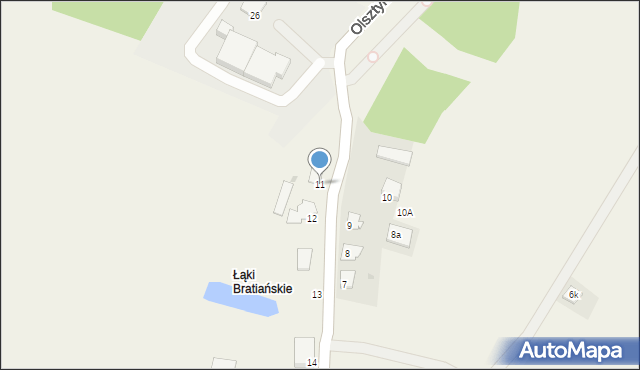 Łąki Bratiańskie, Łąki Bratiańskie, 11, mapa Łąki Bratiańskie