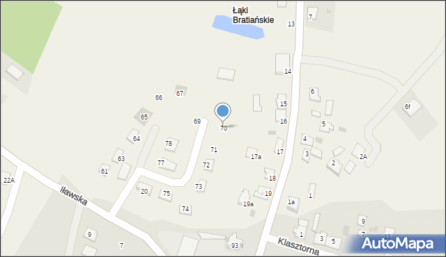 Łąki Bratiańskie, Łąki Bratiańskie, 70, mapa Łąki Bratiańskie