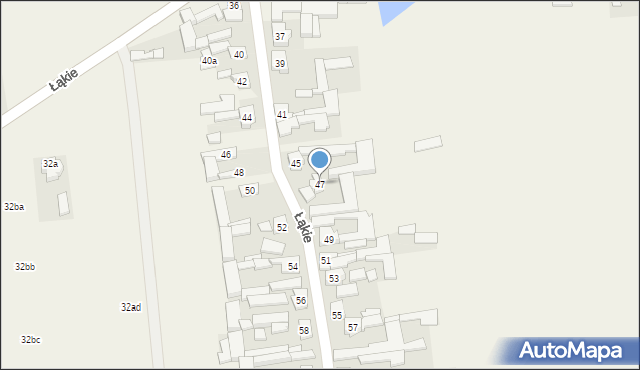 Łąkie, Łąkie, 47, mapa Łąkie