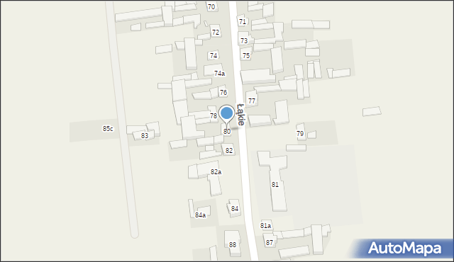 Łąkie, Łąkie, 80, mapa Łąkie