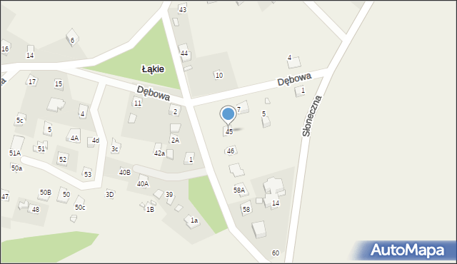 Łąkie, Łąkie, 45, mapa Łąkie