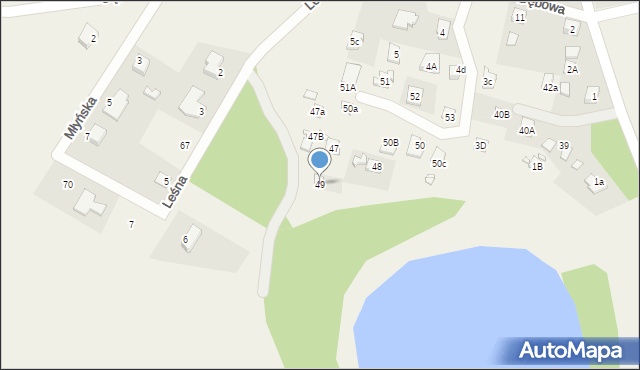 Łąkie, Łąkie, 49, mapa Łąkie