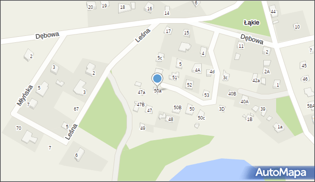 Łąkie, Łąkie, 50a, mapa Łąkie
