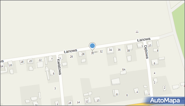 Łąkociny, Łanowa, 30, mapa Łąkociny