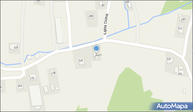 Łąkta Dolna, Łąkta Dolna, 277, mapa Łąkta Dolna