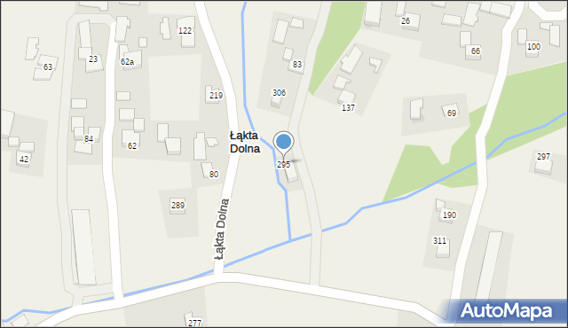 Łąkta Dolna, Łąkta Dolna, 295, mapa Łąkta Dolna