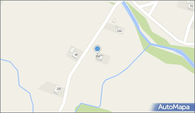 Łąkta Dolna, Łąkta Dolna, 304, mapa Łąkta Dolna