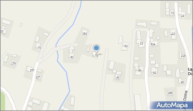 Łąkta Dolna, Łąkta Dolna, 74, mapa Łąkta Dolna