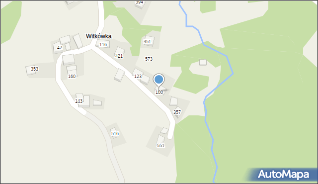 Łąkta Górna, Łąkta Górna, 100, mapa Łąkta Górna