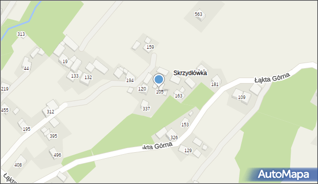 Łąkta Górna, Łąkta Górna, 105, mapa Łąkta Górna