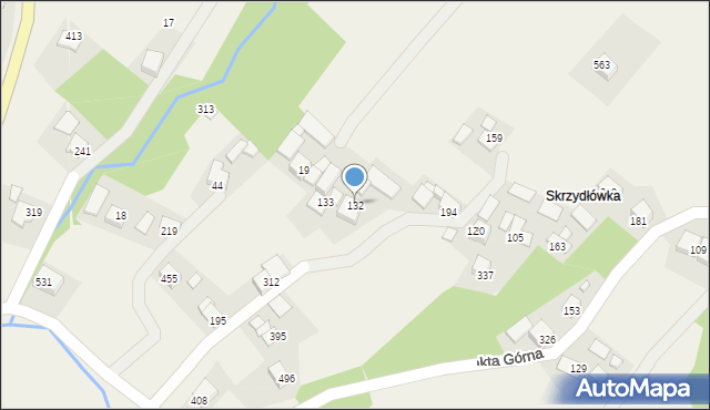 Łąkta Górna, Łąkta Górna, 132, mapa Łąkta Górna