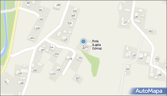 Łąkta Górna, Łąkta Górna, 142, mapa Łąkta Górna