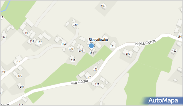 Łąkta Górna, Łąkta Górna, 163, mapa Łąkta Górna