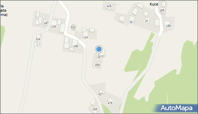 Łąkta Górna, Łąkta Górna, 22, mapa Łąkta Górna