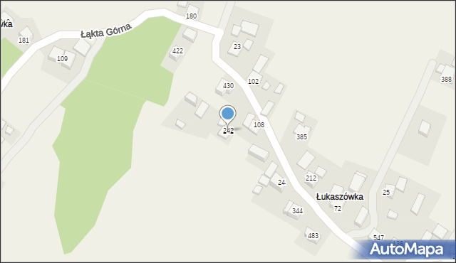 Łąkta Górna, Łąkta Górna, 242, mapa Łąkta Górna