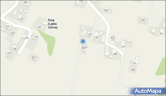 Łąkta Górna, Łąkta Górna, 324, mapa Łąkta Górna