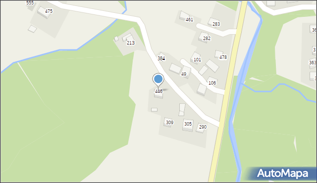 Łąkta Górna, Łąkta Górna, 446, mapa Łąkta Górna