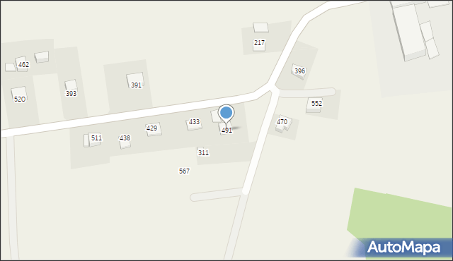 Łąkta Górna, Łąkta Górna, 491, mapa Łąkta Górna