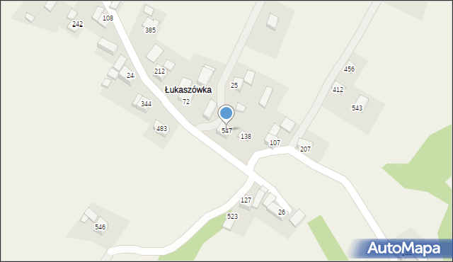 Łąkta Górna, Łąkta Górna, 547, mapa Łąkta Górna