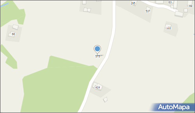 Łąkta Górna, Łąkta Górna, 575, mapa Łąkta Górna