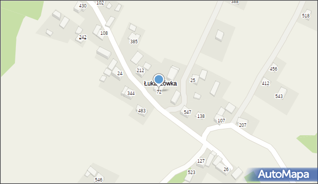 Łąkta Górna, Łąkta Górna, 72, mapa Łąkta Górna