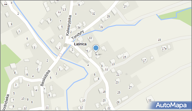 Lanckorona, Łaśnicka, 7, mapa Lanckorona