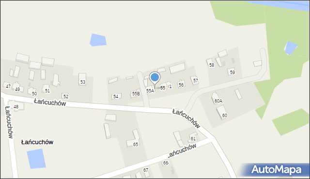 Łańcuchów, Łańcuchów, 55A/1, mapa Łańcuchów