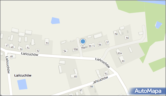 Łańcuchów, Łańcuchów, 55A, mapa Łańcuchów