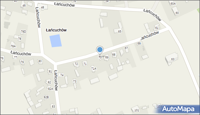 Łańcuchów, Łańcuchów, 70, mapa Łańcuchów