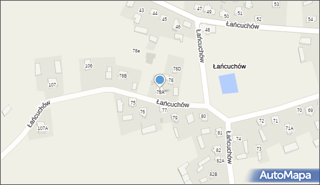 Łańcuchów, Łańcuchów, 78A, mapa Łańcuchów