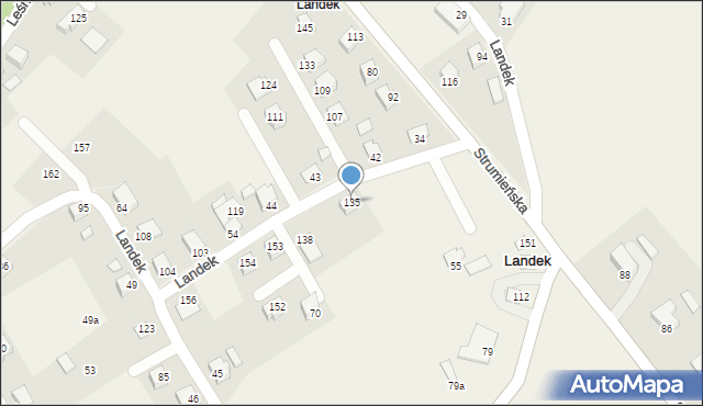 Landek, Landek, 135, mapa Landek