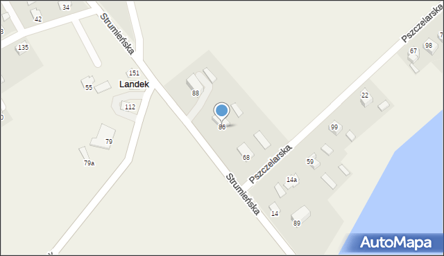 Landek, Landek, 86, mapa Landek