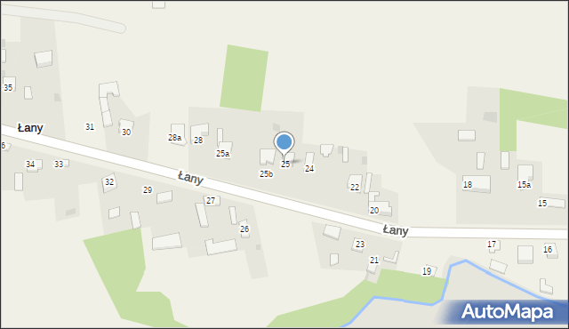 Łany, Łany, 25, mapa Łany