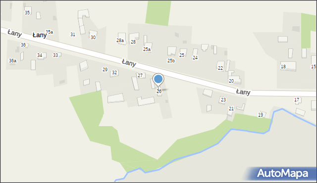 Łany, Łany, 26, mapa Łany