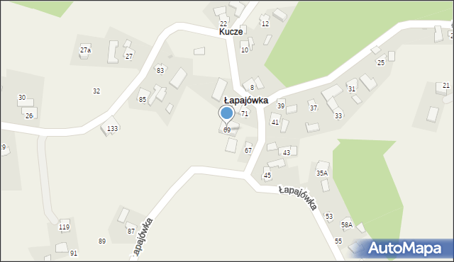 Łapajówka, Łapajówka, 69, mapa Łapajówka