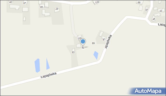 Łapajówka, Łapajówka, 91, mapa Łapajówka