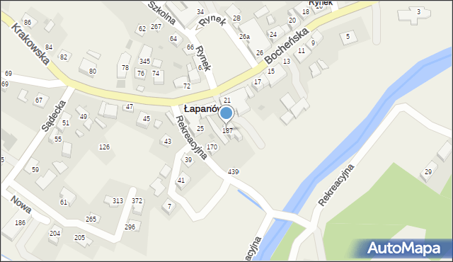Łapanów, Łapanów, 187, mapa Łapanów