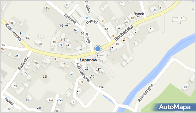 Łapanów, Łapanów, 21, mapa Łapanów