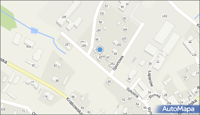 Łapanów, Łapanów, 42, mapa Łapanów