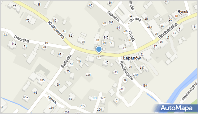 Łapanów, Łapanów, 47, mapa Łapanów