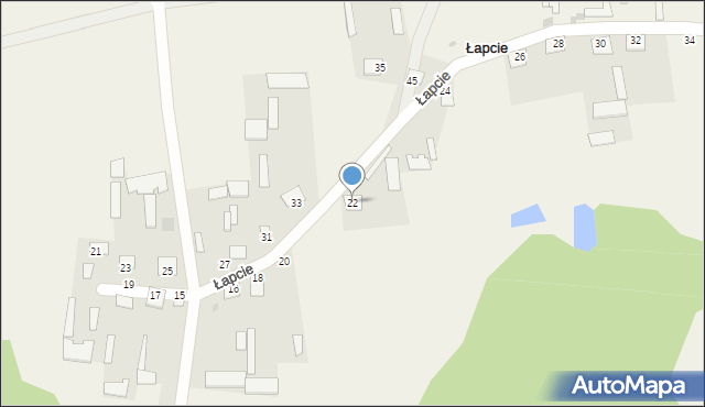 Łapcie, Łapcie, 22, mapa Łapcie