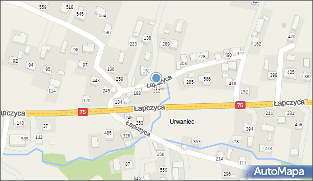 Łapczyca, Łapczyca, 212, mapa Łapczyca
