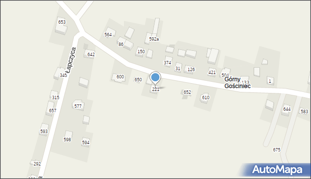 Łapczyca, Łapczyca, 221, mapa Łapczyca