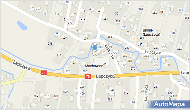Łapczyca, Łapczyca, 227, mapa Łapczyca